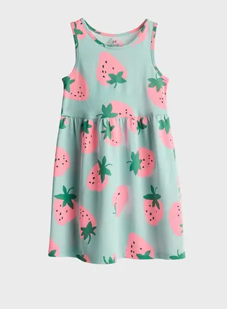 Kids Dot Printed Tiered Dress