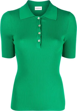 Fine-Ribbed Polo Shirt