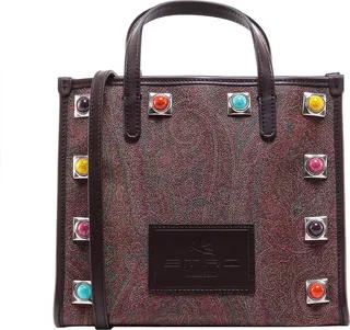 Handbag with paisley motif and cabochon stones