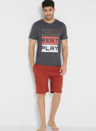 Work Rest Pyjama Shorts Set