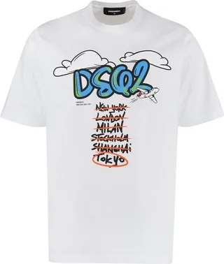 Dsquared2 Graphic Printed Crewneck T-Shirt
