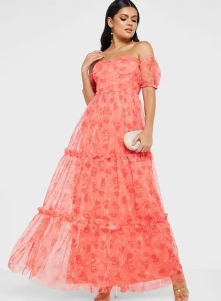 Bardot Floral Tiered Dress