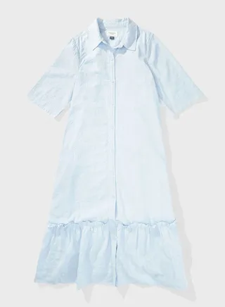 Ruffle Detail Shirt Dress