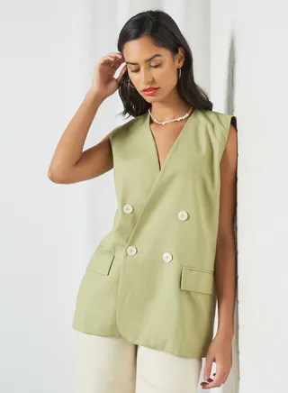Oversized Sleeveless Blazer