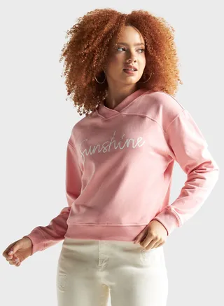 Printed V-Neck Sweatshirt