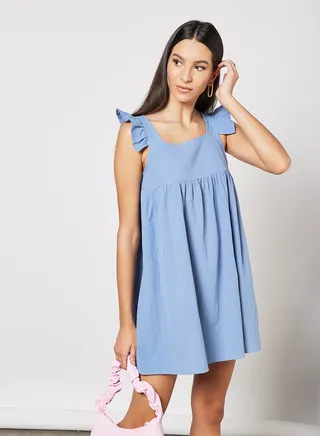 Ruffle Detail Mini Dress
