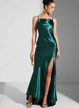 Front Slit Strappy Dress