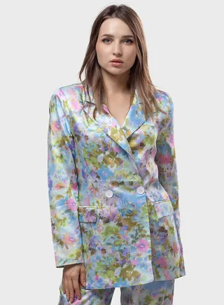 Floral Print Blazer & Pants Set