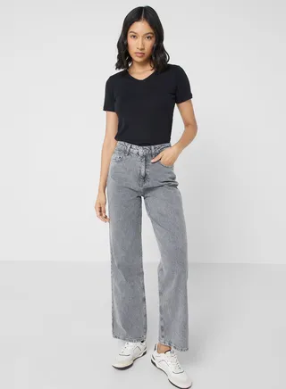 Woman 90'S Wide Leg High Waist Jeans