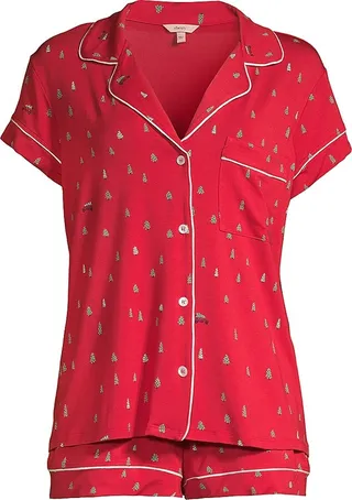 Gisele Christmas Tree Two-Piece Shortie Pajama Set