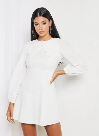 Oversized Collar Mini Dress