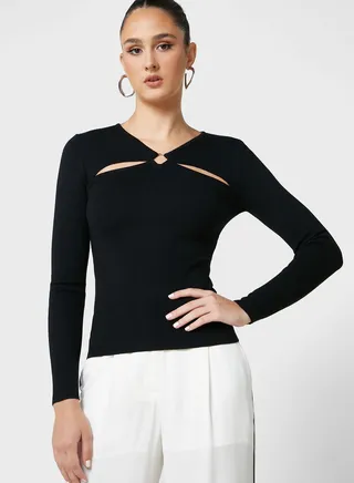 Cutout Front Detail Sweater