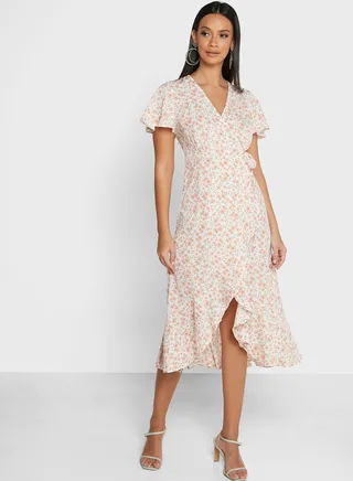 Printed Wrap Dress