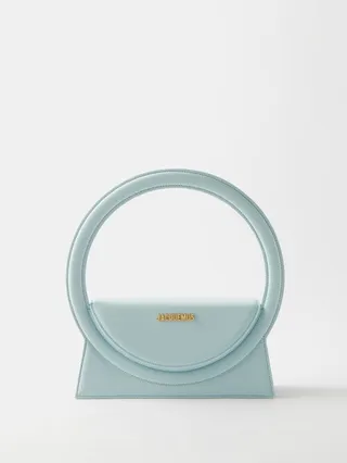 Rond Circle-handle Leather Handbag