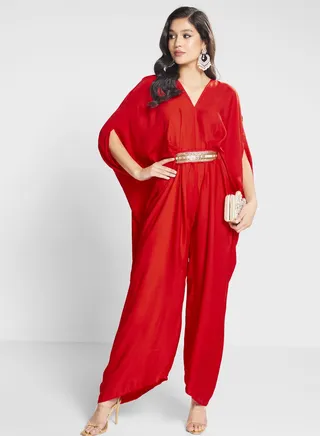 Embroidered V-Neck Dress
