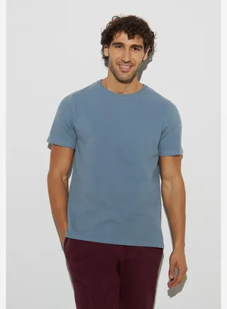 Popcorn Textured Crew Neck T-Shirt