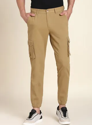 Solid Casual Trouser with Cargo Pocket