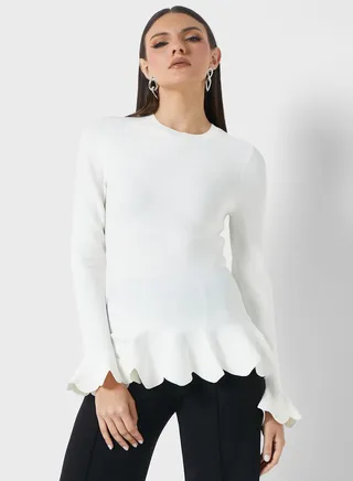 Round Neck Fitted Top