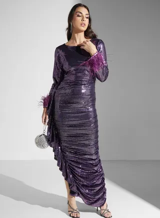 Crew Neck Water Fall Dress