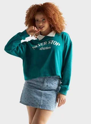 Printed Knitted Sweatshirt