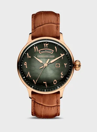 Dervio Leather Strap Analog Watch.