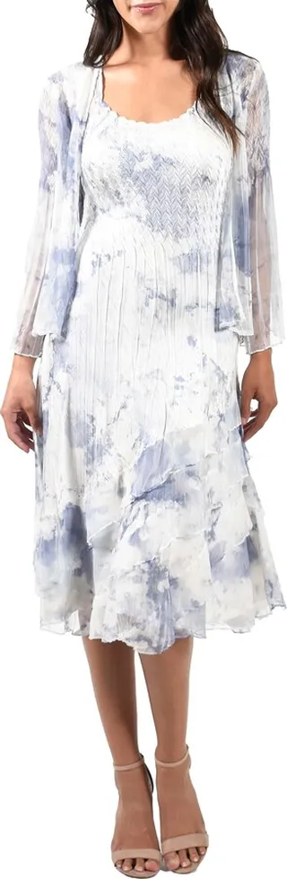 Charmeuse & Chiffon Dress with Jacket
