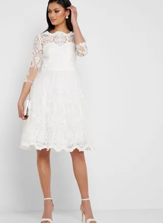 Scallop Edge Lace Dress