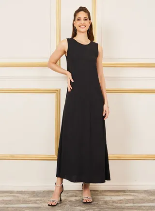 Striped Textured Under Abaya Dress