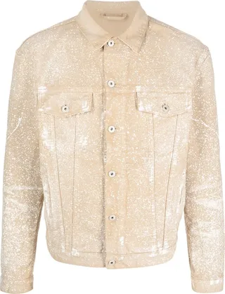 Paint-Splatter Denim Shirt Jacket