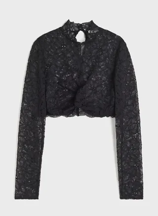 Lace Knitted Crop Top