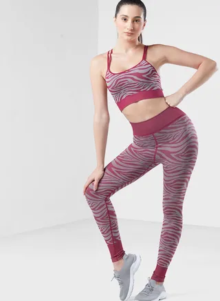 Printed Athletic Bra And Legging Set
