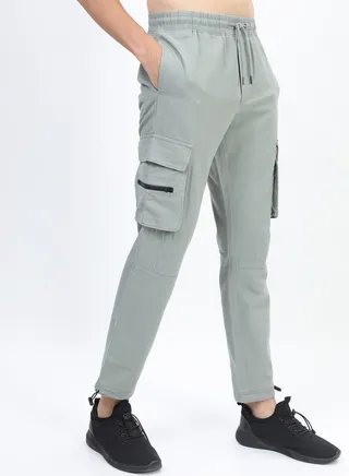 Panelled Cargo Pants with Drawstring Hem