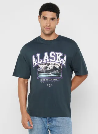 Graphic Print Crew Neck T-Shirt