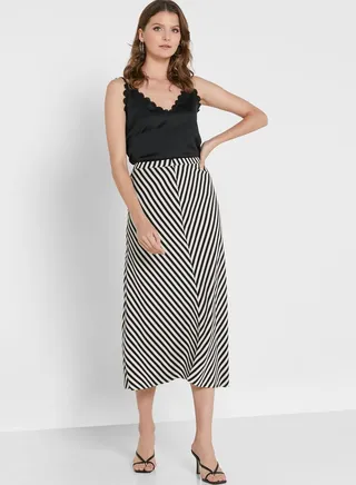 Striped High Waist Skirt