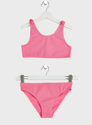 Kids Crinkle Bow Bikini