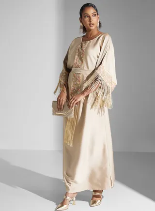 Fringe Embroidered Jalabiya