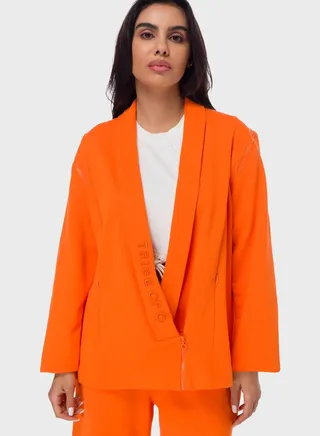 Amelia Oversized Zip Shoulder Blazer