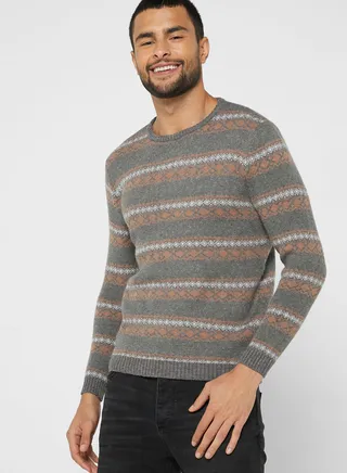 Stripe Crew Neck Sweater