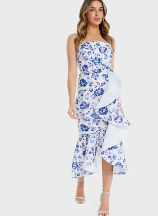 Floral Print Wrap Dress