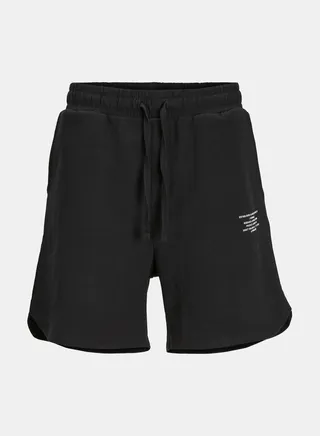 Minimal Print Sweat Shorts with Drawstring Waistband