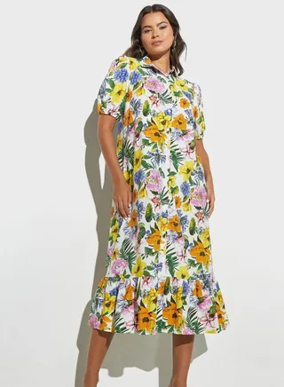 Tiered Printed Dress