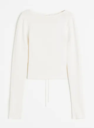Open Back Crew Neck Top