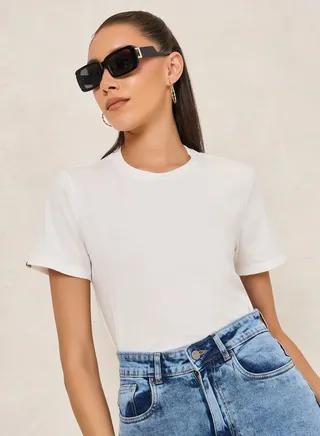 Regular Fit Plain Round Neck Short Sleeve T-Shirt