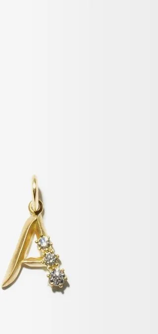 Diamond & 18kt Gold Initial Charm (a-m)