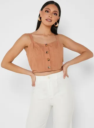 Buttoned Crop Top