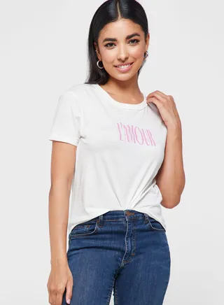 Crew Neck Graphic T-Shirt