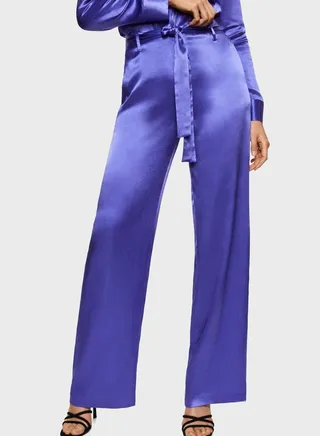 Tie Detail Wide Leg Pants
