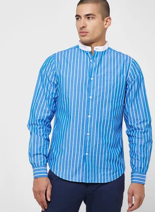 Stripes  Slim Fit Full Sleeve Casual Shirt