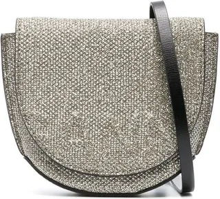 Banner crystal embellished crossbody bag