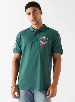 Logo Print Collar Neck T-Shirt